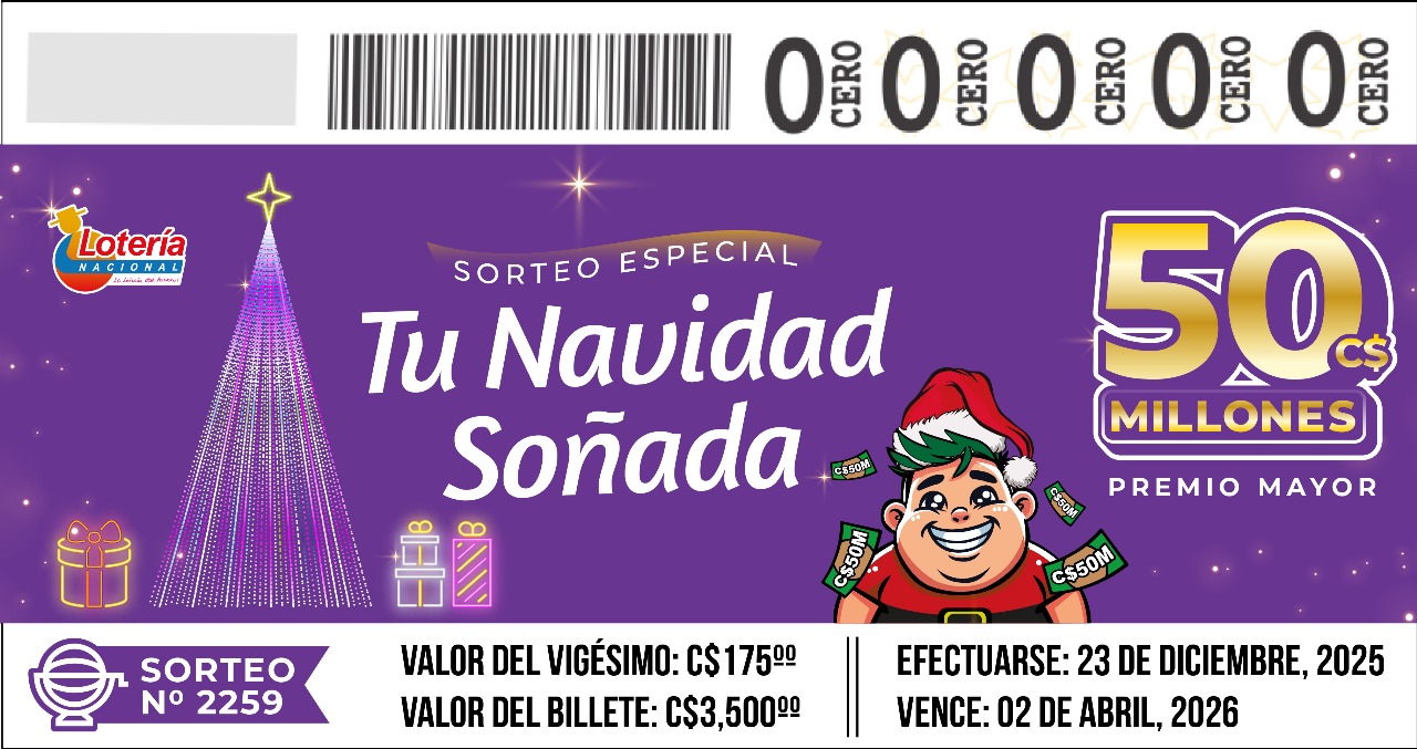 Arte Final Sorteo Navideño 2025 - Sorteo No. 2259