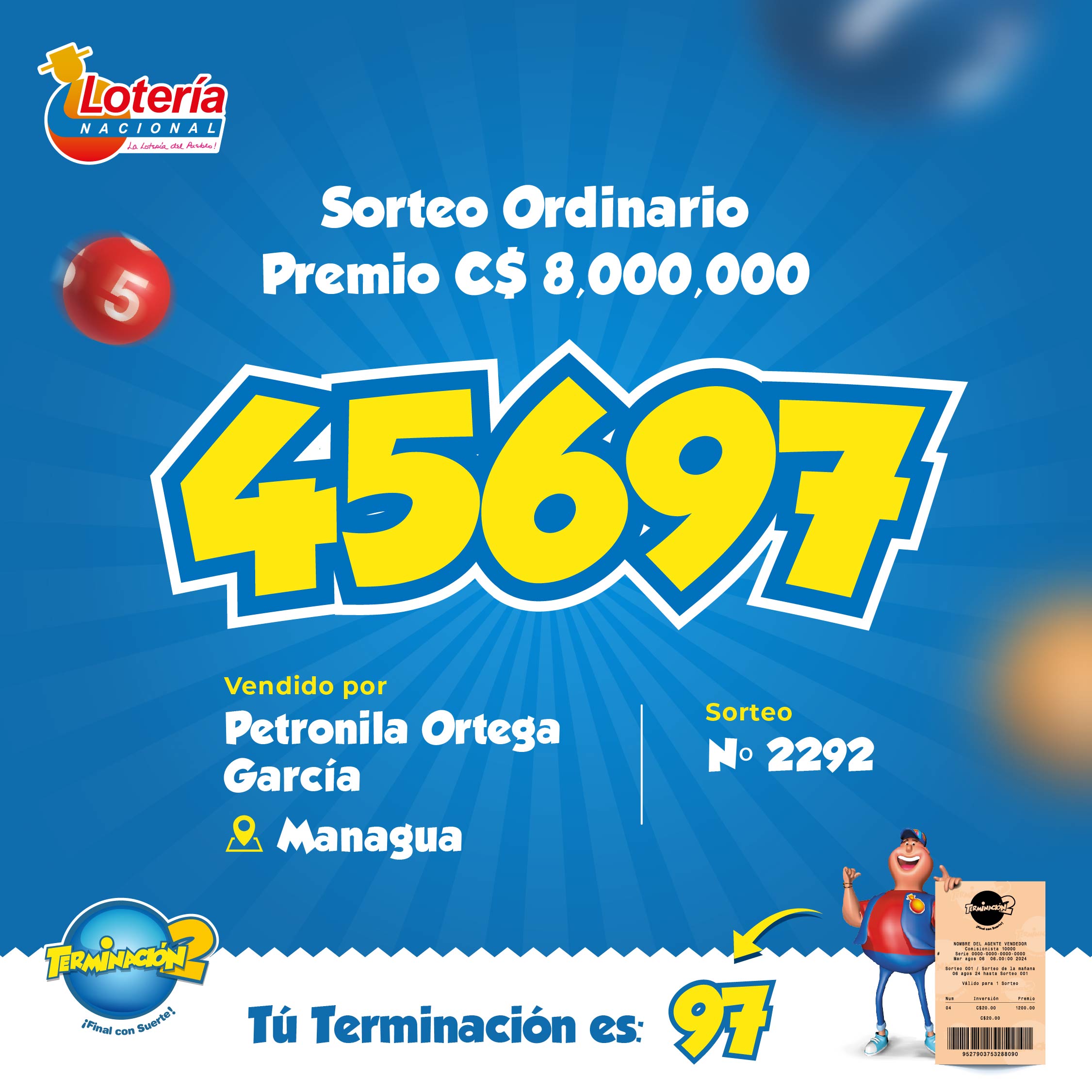La suerte volvió a sonreír en Managua